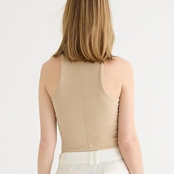 NWOT J. Crew Favorite Tank top Vintage Rib Dark Beechwood Size Small - Picture 2 of 5